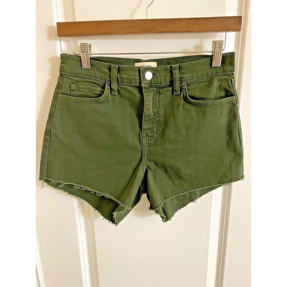 New L'Agence Shorts Womens 25 Ryland Cutoff Denim in Sage Green